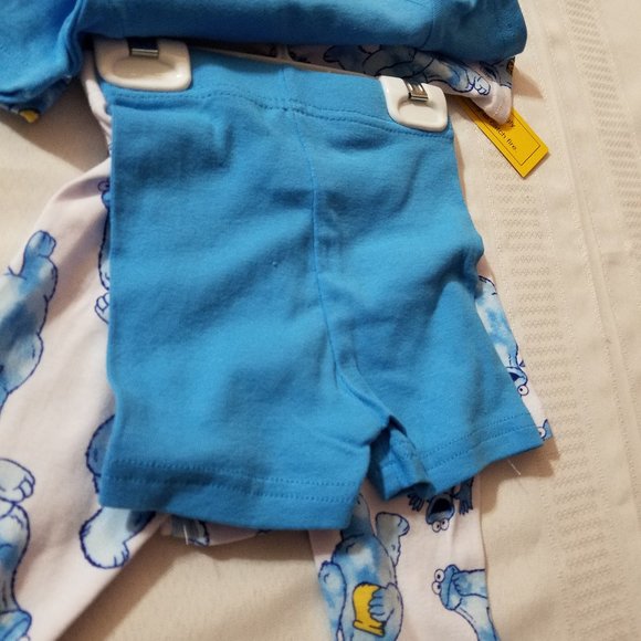 Sesame Street 12 Month 4-piece Cookie Monster Pajama Sleepwear Set NWT - Picture 4 of 4